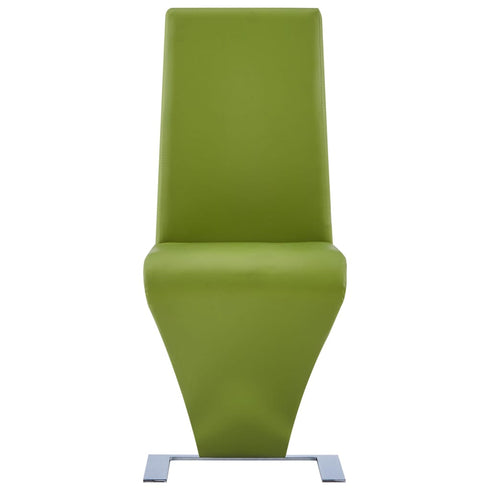 Swen Studio -  Dining Chairs with Zigzag Shape 6 pcs Green Faux Leather